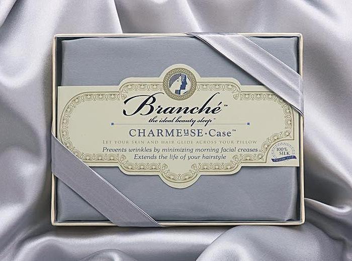 Silk Charmeuse Pillowcase in Silver - Branché at Fig Linens