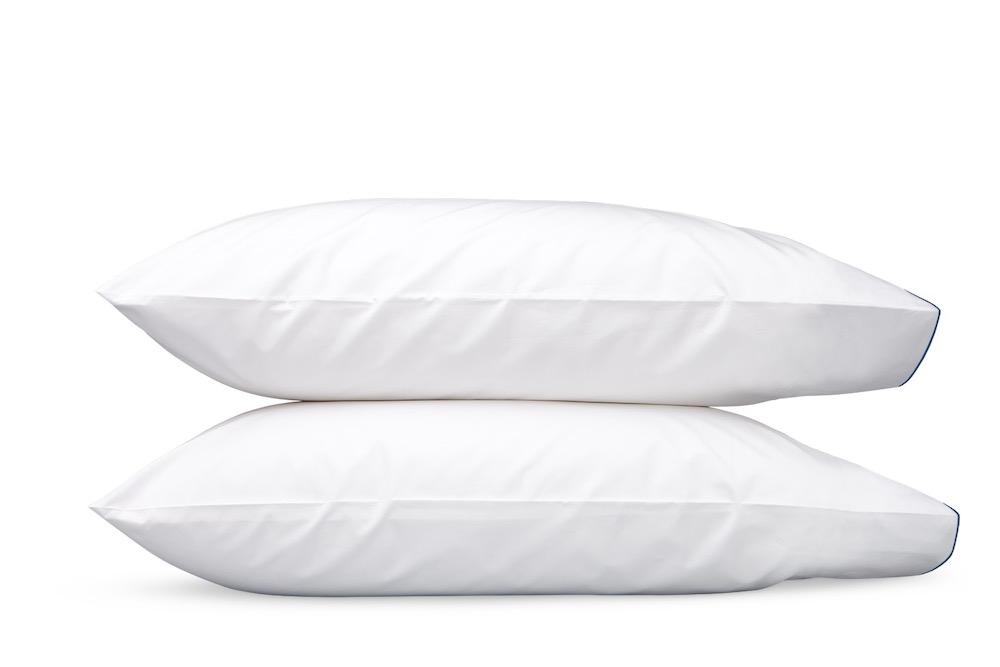 Matouk Bryant Navy Pillowcases | Bedding at Fig Linens