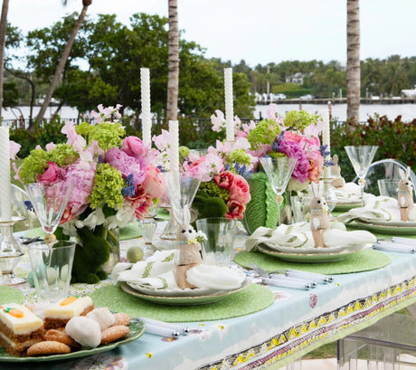 Bunny Napkin Ring - Kim Seybert at Fig Linens and Home - Easter Luncheon in Outdoor Table Setting