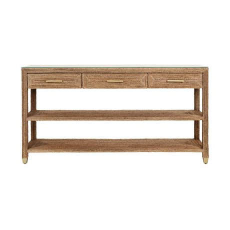 Cassie Natural Rope Console Table by Worlds Away | Coastal Furniture at Fig Linens and Home - Front