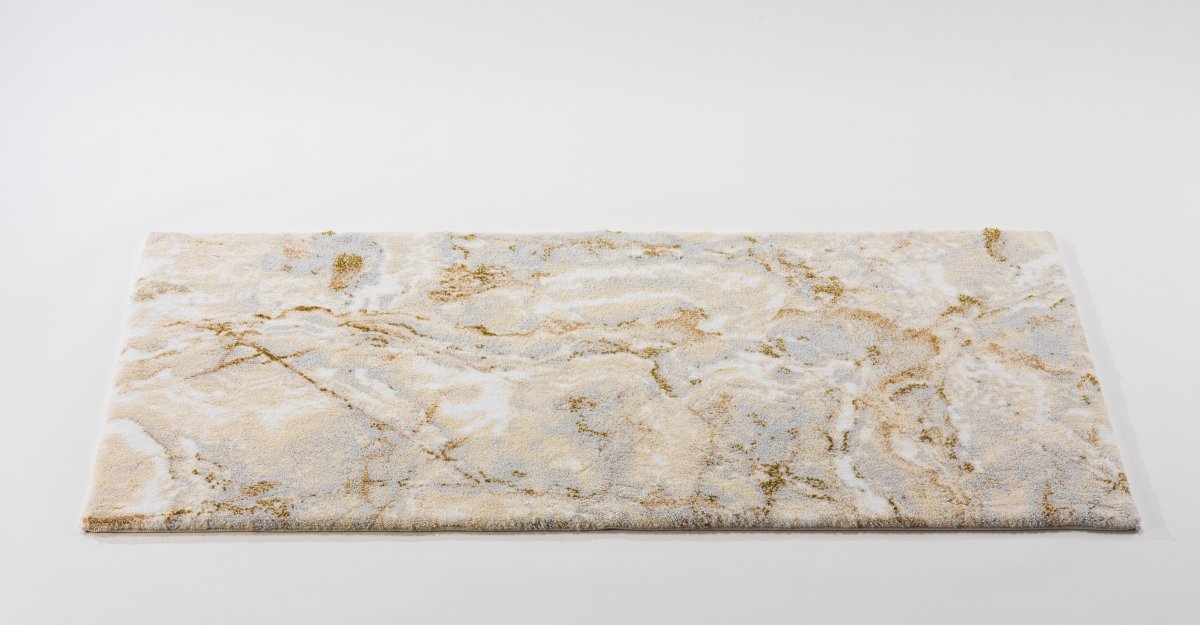 Flat Castello 27x55 Ecru 101 Bath Rug by Abyss at Fig Linens and Home