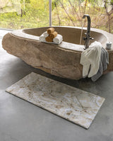 Lifestyle 2 Castello 20x31 Ecru 101 Bath Rug by Abyss at Fig Linens and Home