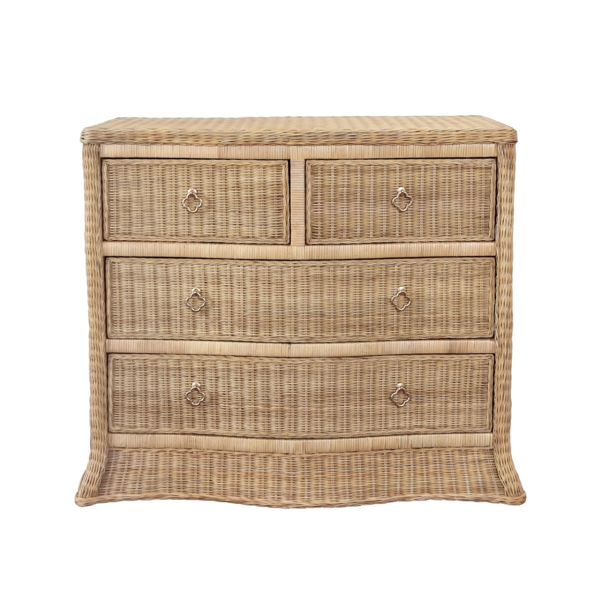 Worlds Away Celine Rattan Chest - Dresser Front View