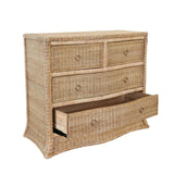 Worlds Away Celine Rattan Chest - Dresser Drawer Open View 2