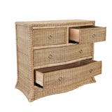 Worlds Away Celine Rattan Chest - Dresser Drawer Open View 3