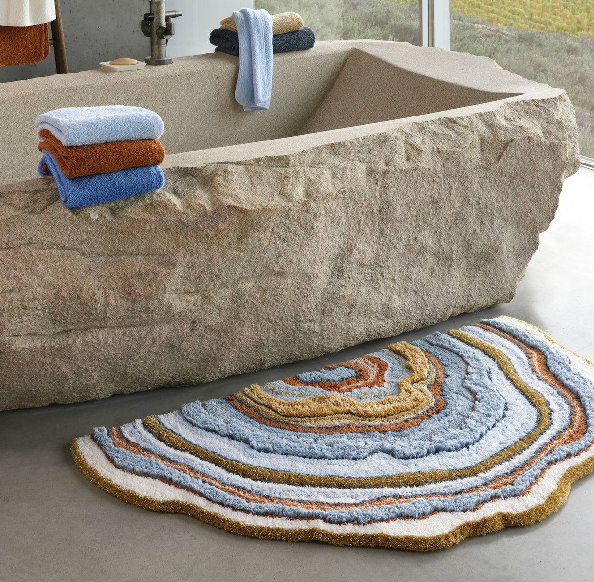 Abyss Habidecor Celora Bath Rug 33X57 in Powder Blue 330 at Fig Linens and Home - View 7
