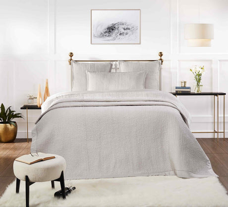 Lucy Pick Stitch Silk Coverlet by Orchids Lux Home at Fig Linens and Home