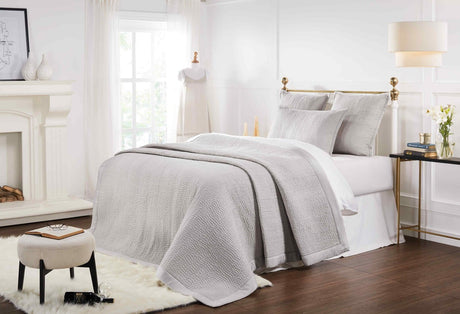 Lucy Pick Stitch Silk Coverlet by Orchids Lux Home at Fig Linens and Home