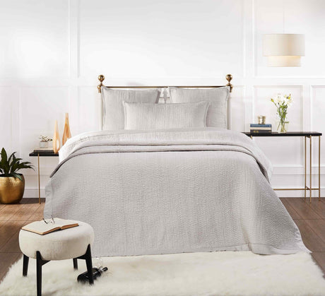 Lucy Pick Stitch Silk Coverlet by Orchids Lux Home at Fig Linens and Home