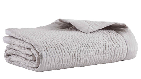 Lucy Pick Stitch Silk Coverlet by Orchids Lux Home at Fig Linens and Home