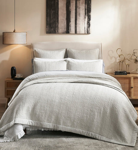 Lucy Pick Stitch Silk Coverlet by Orchids Lux Home at Fig Linens and Home