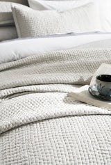Lucy Pick Stitch Silk Coverlet by Orchids Lux Home at Fig Linens and Home