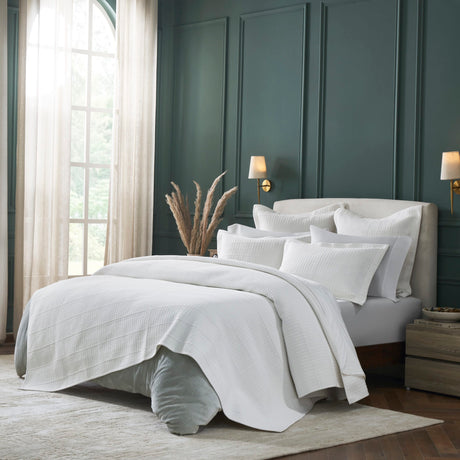 Portico Cotton Quilted Coverlet by Orchids Lux Home - White King Quilt at Fig Linens and Home
