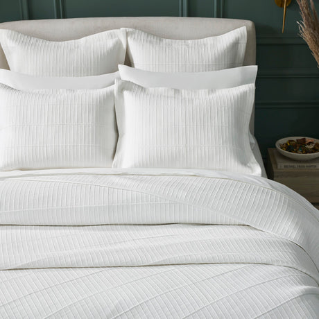 Portico Cotton Quilted Coverlet by Orchids Lux Home - White King Quilt at Fig Linens and Home 3