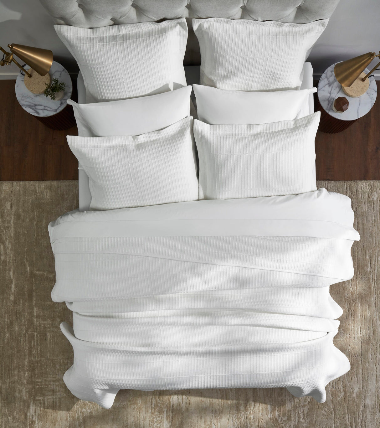 Portico Cotton Quilted Coverlet by Orchids Lux Home - White Queen Quilt at Fig Linens and Home 2