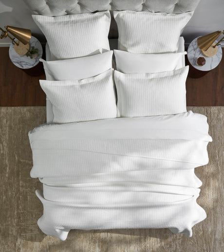 Portico Cotton Quilted Coverlet by Orchids Lux Home - White Queen Quilt at Fig Linens and Home 2