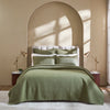Portico Cotton Quilted Coverlet by Orchids Lux Home - Olive King Quilt at Fig Linens and Home
