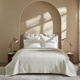 Portico Cotton Quilted Coverlet by Orchids Lux Home - Natural King Quilt at Fig Linens and Home