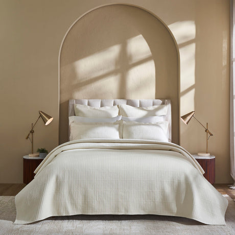 Portico Cotton Quilted Coverlet by Orchids Lux Home - Natural King Quilt at Fig Linens and Home