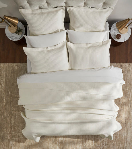 Portico Cotton Quilted Coverlet by Orchids Lux Home - Natural Queen Quilt at Fig Linens and Home 3