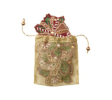 Candy Cane Bow Red/Green/Gold Coaster Detail 3 | Kim Seybert at Fig Linens and Home