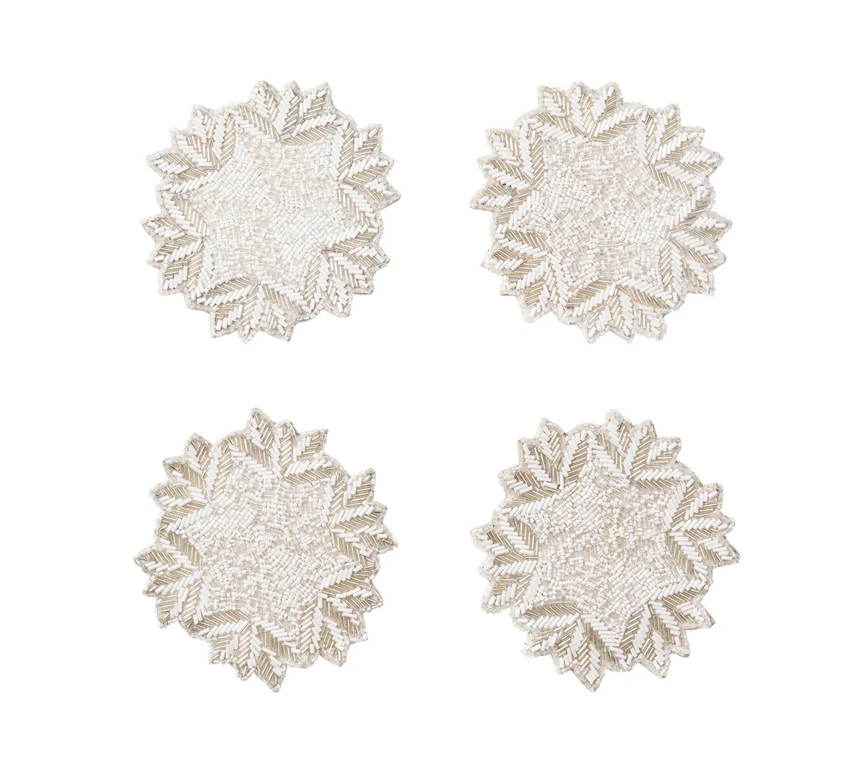 Winter Lace Silver/Crystal Coaster | Kim Seybert at Fig Linens and Home