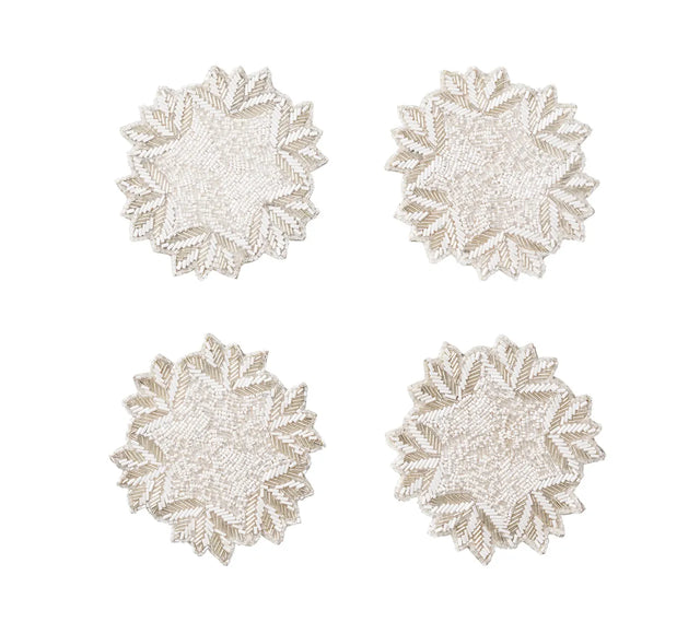 Winter Lace Silver/Crystal Coaster | Kim Seybert at Fig Linens and Home