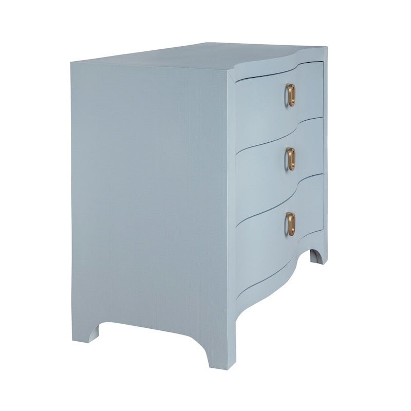 Cora Light Blue Chest - Worlds Away Dresser - Angle View - Fig Linens and Home