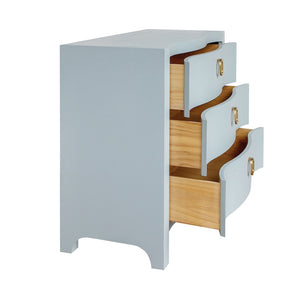 Cora Light Blue Chest - Worlds Away Dresser - Open Drawers - Fig Linens and Home
