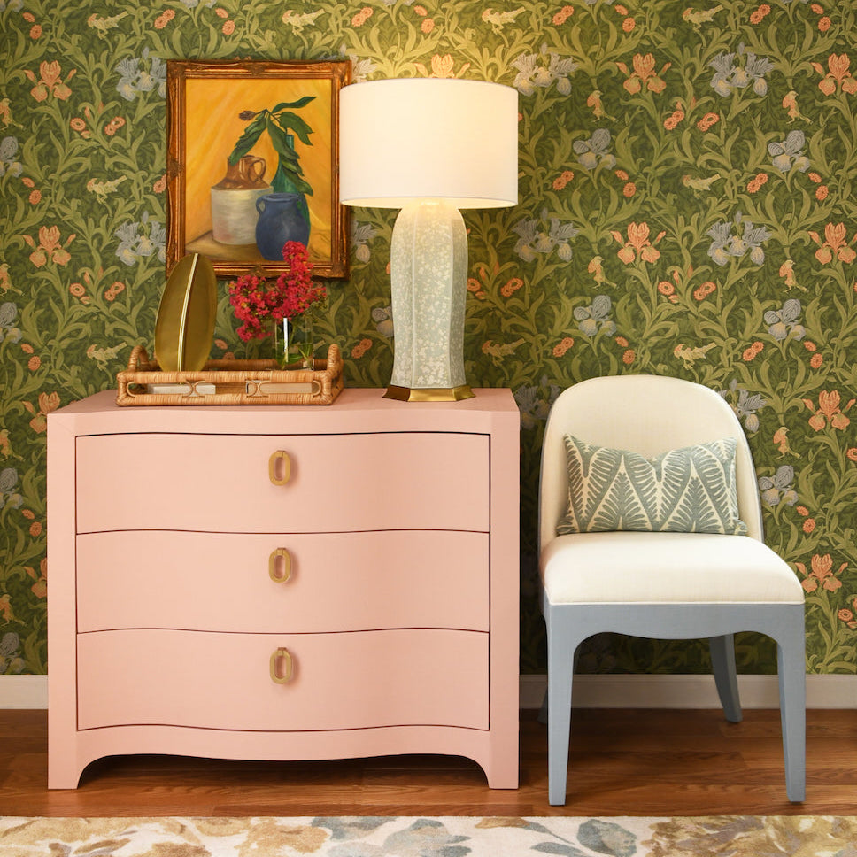 Sadie Light Blue Dining Chair by Worlds Away | Lifestyle Image at Fig Linens and Home