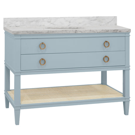 Cutler Light Blue 48" Bath Vanity by Worlds Away at Fig Linens and Home - View 2