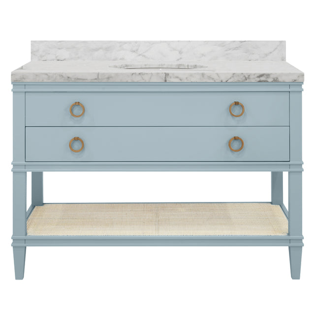Cutler Light Blue 48" Bath Vanity by Worlds Away at Fig Linens and Home - View 1