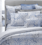 Dea Linens Capalbio Printed Bedding by Dea Linens - Twin Flat Sheet 71" x 114" Ice on White at FIG LINENS AND HOME - 1