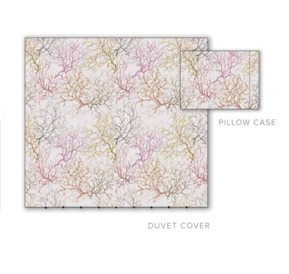 Dea Linens Capalbio Printed Bedding by Dea Linens - Queen Flat Sheet 94" x 114" Ice on White at FIG LINENS AND HOME - 3