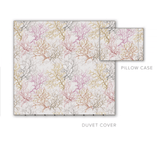 Dea Linens Capalbio Printed Bedding by Dea Linens - Queen Flat Sheet 94" x 114" Ice on White at FIG LINENS AND HOME - 3