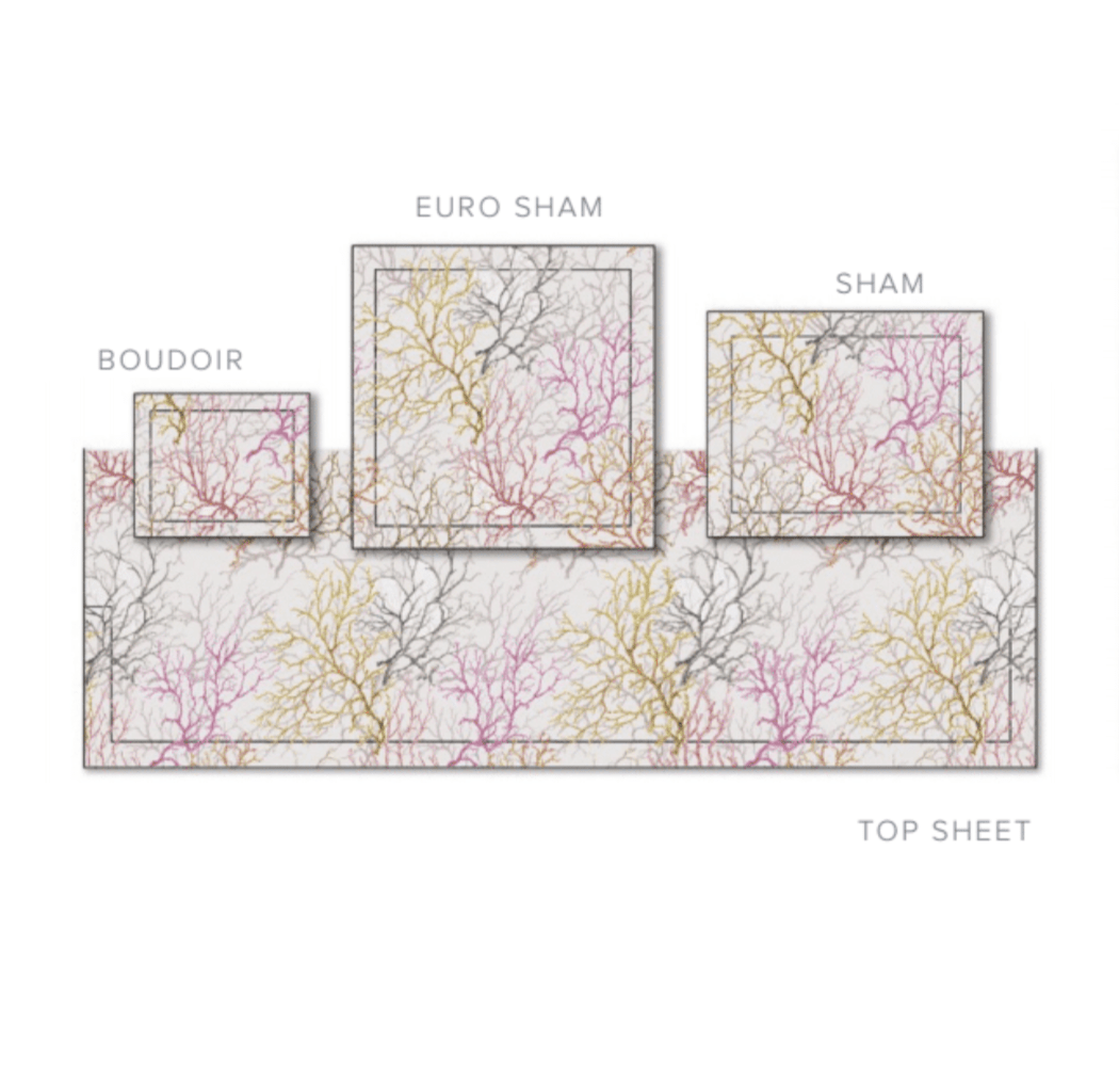 Dea Linens Capalbio Printed Bedding by Dea Linens - Queen Flat Sheet 94" x 114" Ice on White at FIG LINENS AND HOME - 4