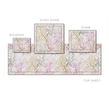 Dea Linens Capalbio Printed Bedding by Dea Linens - Queen Flat Sheet 94" x 114" Ice on White at FIG LINENS AND HOME - 4