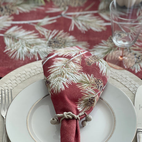 Cambridge Burnt Orange Napkin Detail 2 | Mode Living at Fig Linens and Home