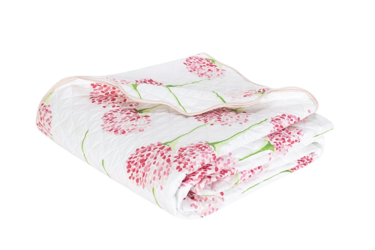 Matouk Charlotte King Quilt 112 x 99 Peony Pink at Fig Linens and Home - LU26