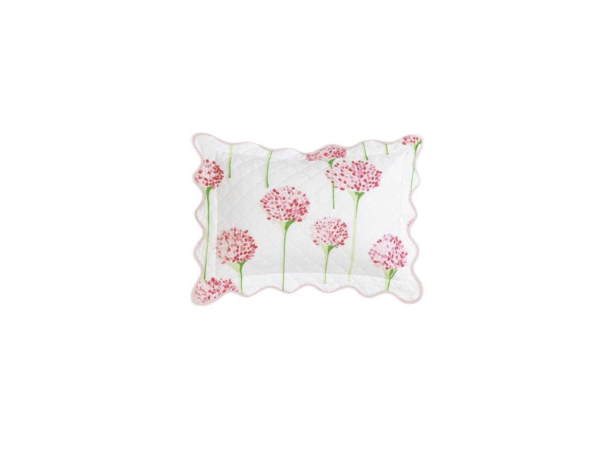 Matouk Charlotte Quilted Boudoir Sham 12 x 16, 2" flange Peony Pink at Fig Linens and Home - LU26