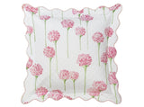 Matouk Charlotte Quilted Euro Sham 27 x 27, 3" flange Peony Pink at Fig Linens and Home - LU26