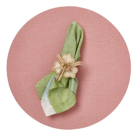 Chic Denim Pink & White Placemat Detail 4 | Mode Living at Fig Linens and Home