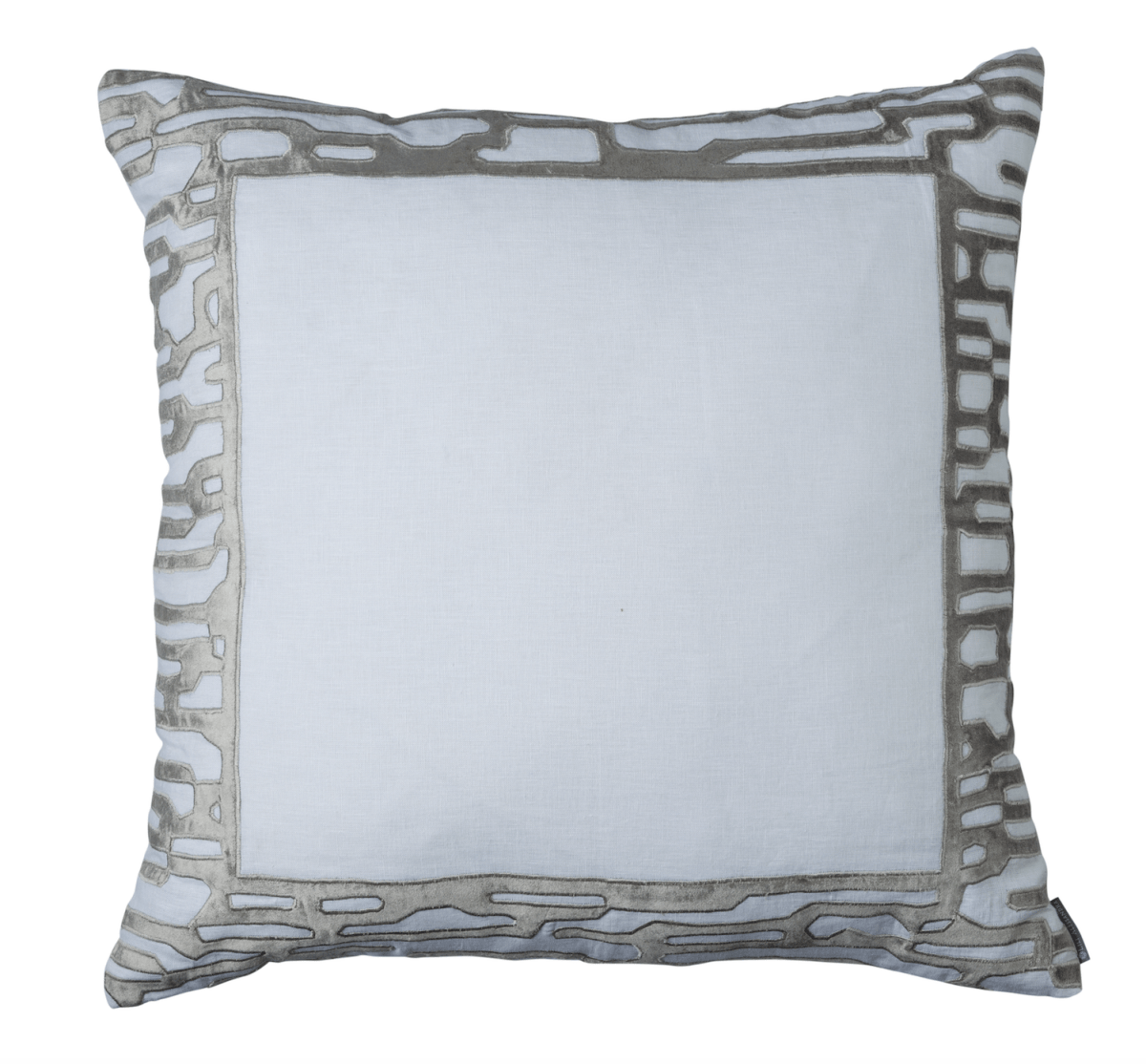 Christian White and Platinum Euro Pillow by Lili Alessandra