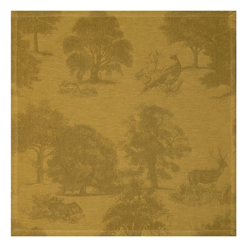 Souveraine Gold Cloth Napkins - Table Linens by Le Jacquard Francais at Fig Linens and Home on Table