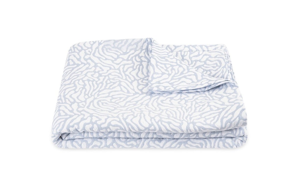 Cora Blue and White Coverlet | Matouk Schumacher Matelasse Bedding at Fig Linens and Home