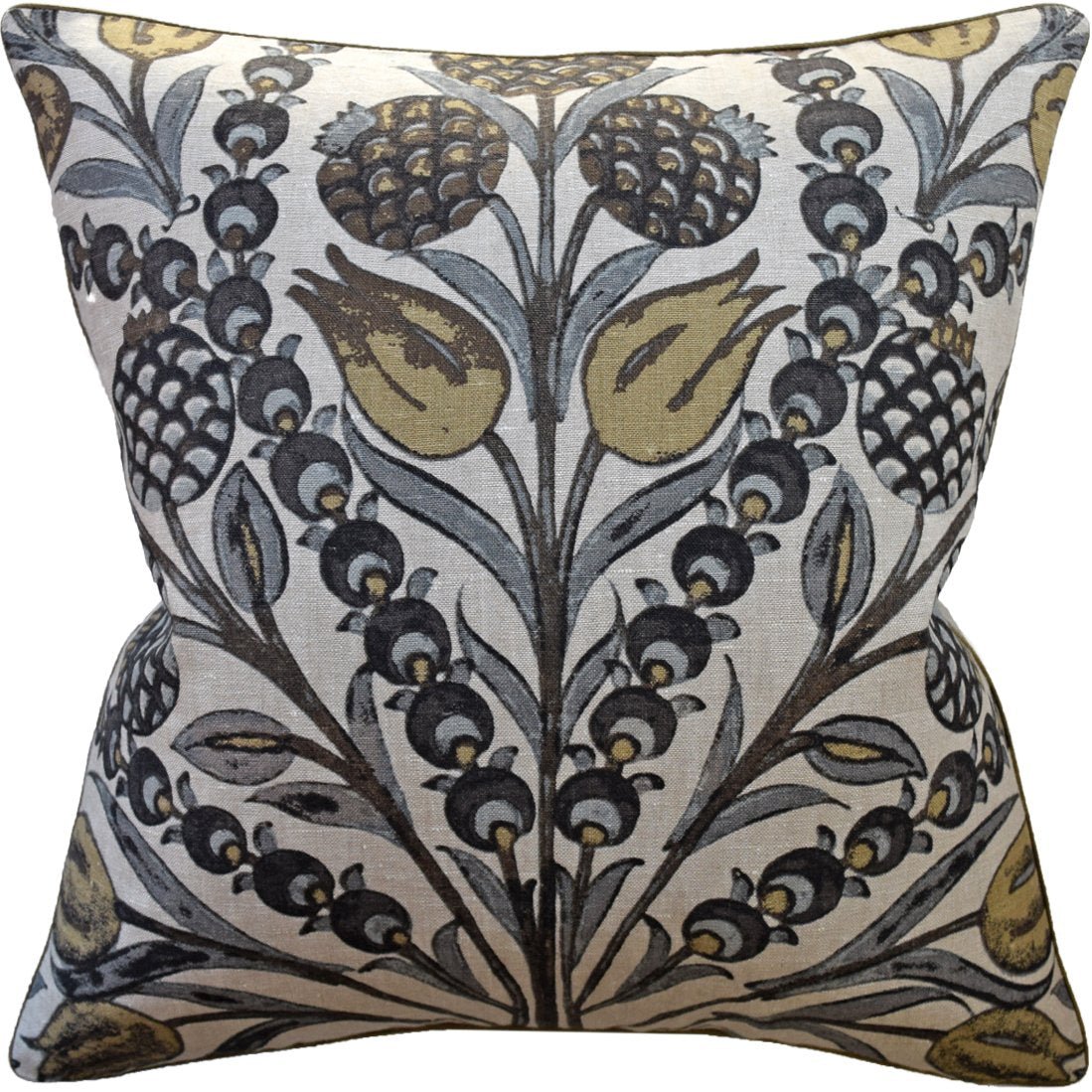 Cornelia Grey and Gold Throw Pillow - Ryan Studio made from Thibaut Fabric
