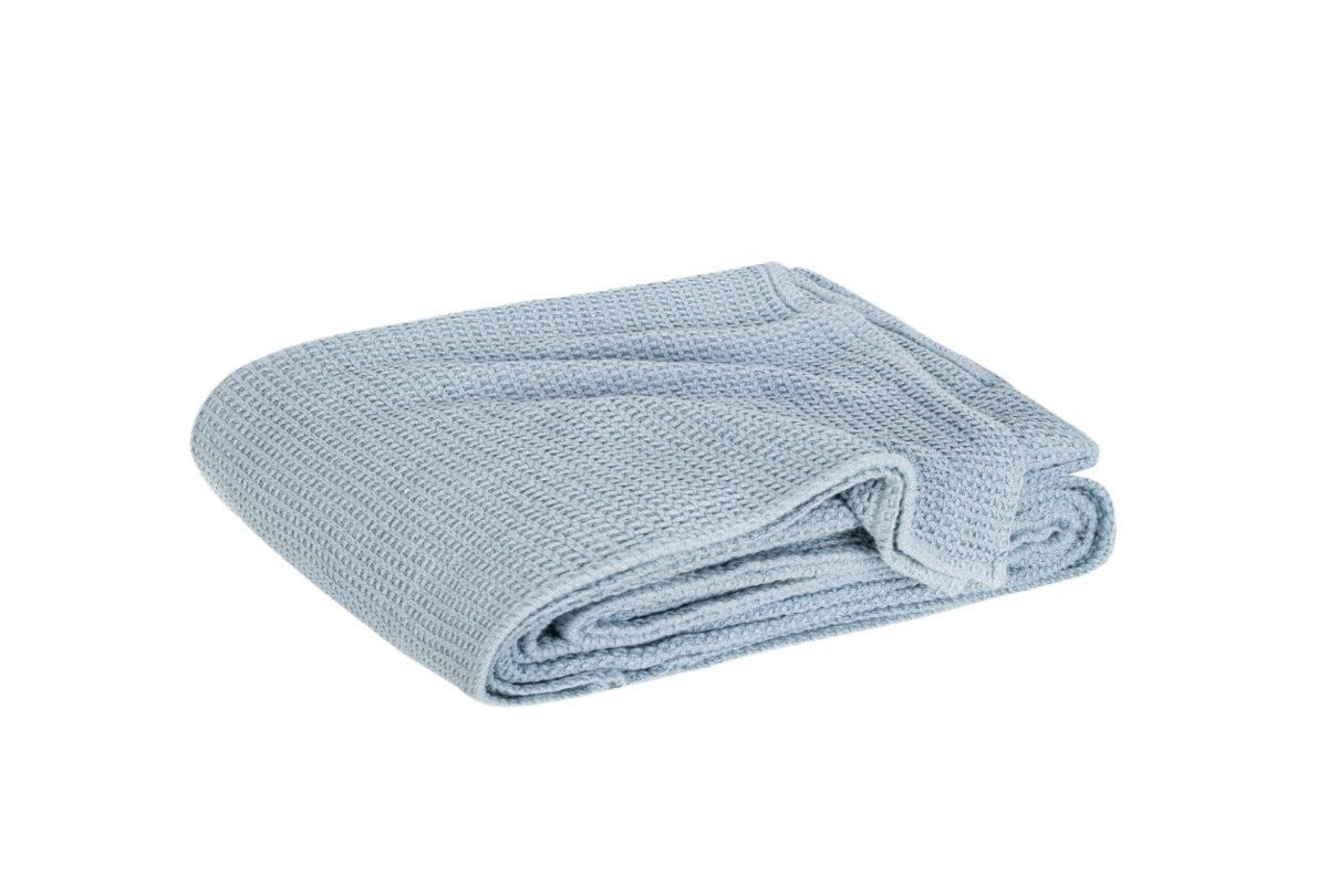 Cotton Blanket - Matouk Chatham Hazy Blue Blanket in King, Queen and Twin