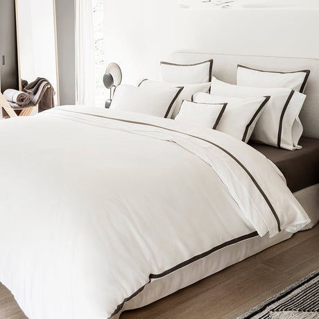Apparat Dark Grey 88" X 92" Queen Duvet Cover by Le Jacquard Français - 9at Fig Linens and Home - 5