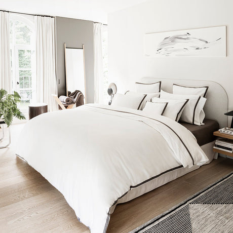 Apparat Dark Grey 26" X 26" Euro Shams by Le Jacquard Français - 9at Fig Linens and Home - 7