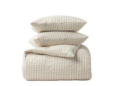 Duvet and Shams Stack - Coyuchi Birch Undyed Organic Bedding at Fig Linens and Home